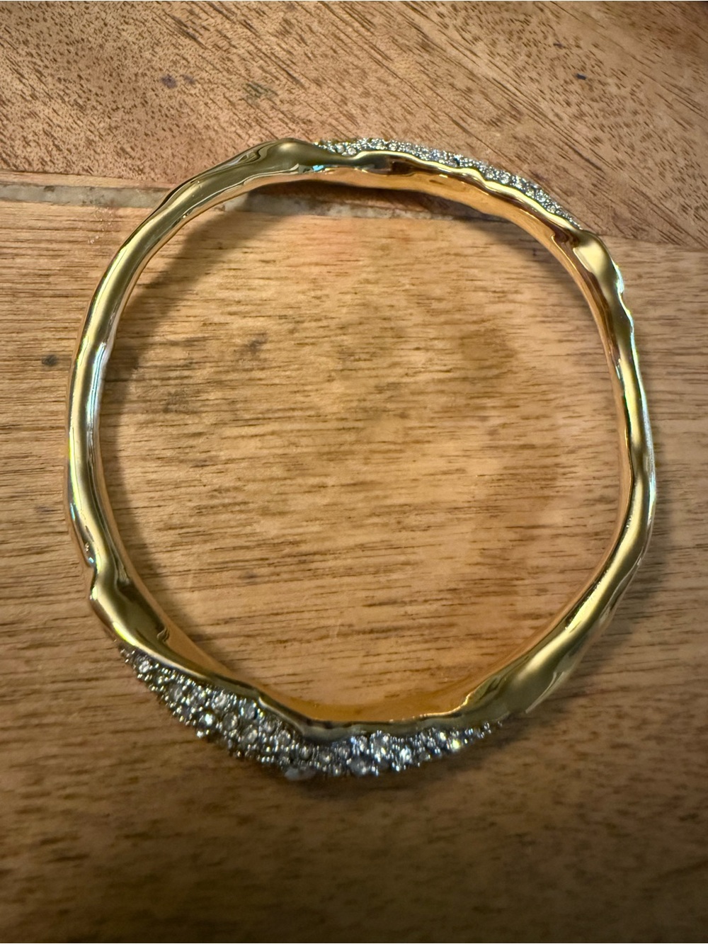 Alexis Bittar Solanales Gold Crystal Skinny Bangle Bracelet - Picture 8 of 9